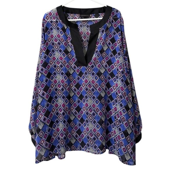 Lane Bryant Popover Tunic Top Women Size 22/24 Lightweight Polyester Flowing - Picture 1 of 12